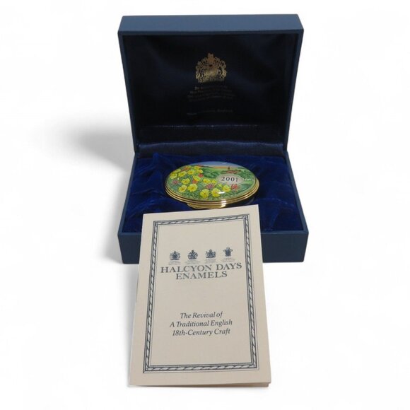 HALCYON DAYS Enamel Box A Year To Remember 2001 Edition In Gift Box - Picture 1 of 12